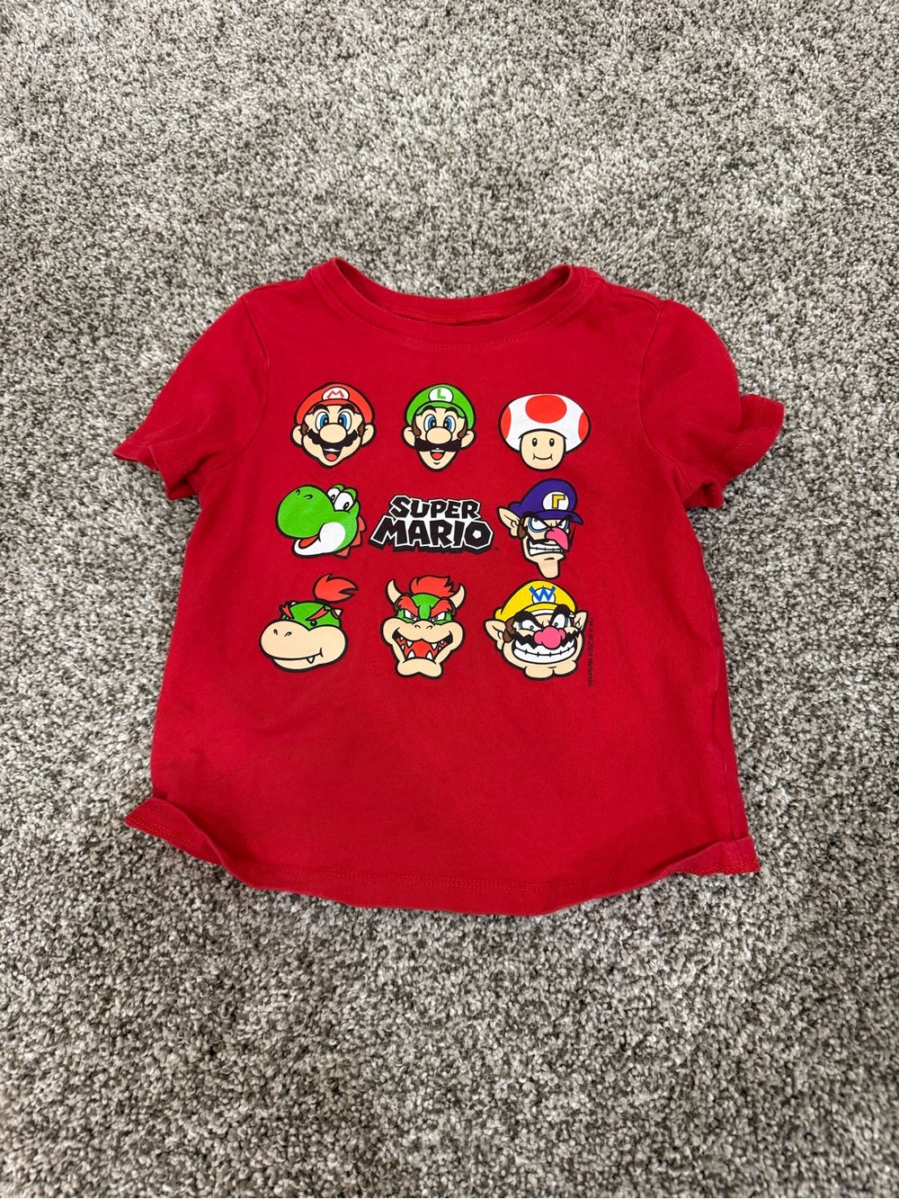 Red Super Mario Kids Graphic Tee